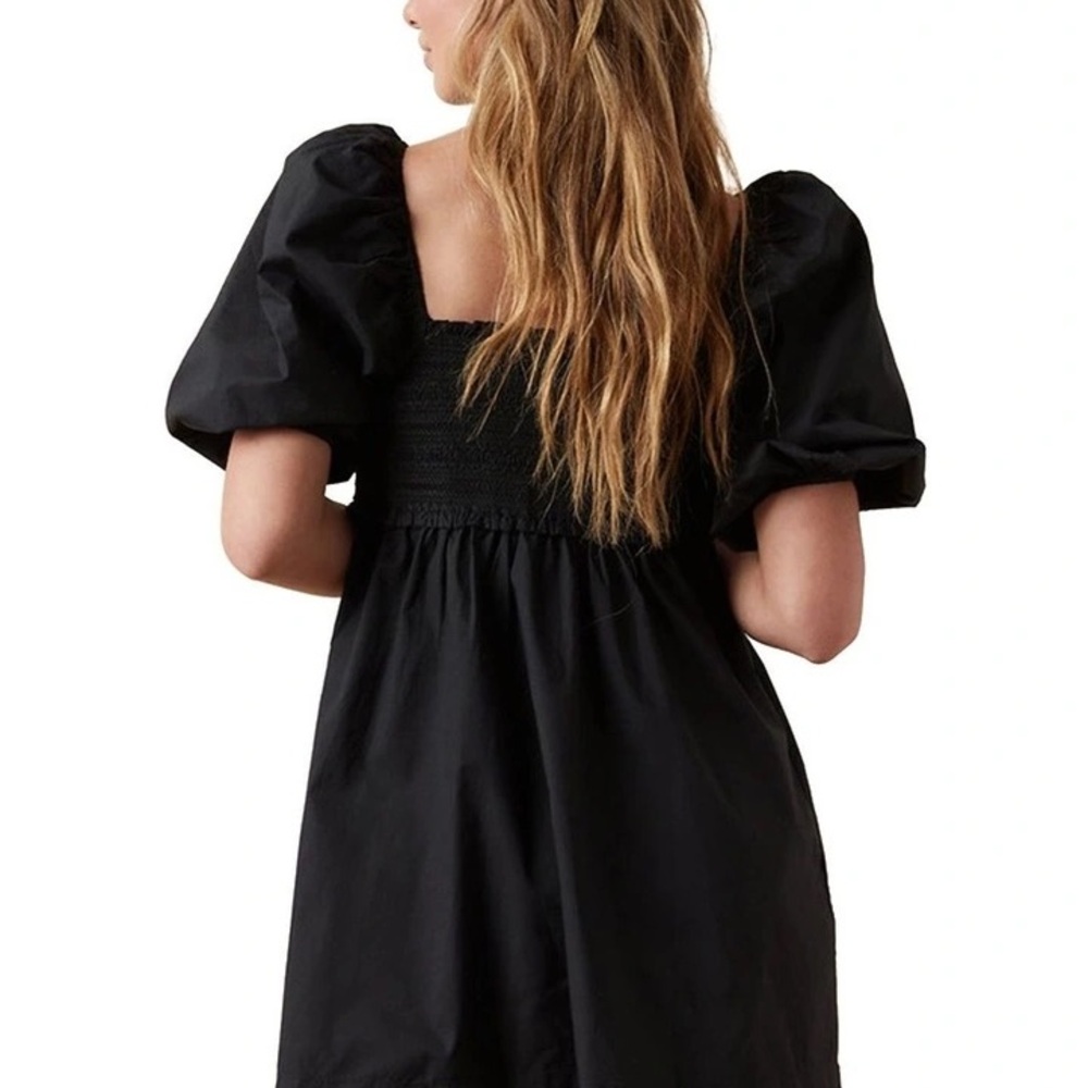 AMERICAN EAGLE • black puff sleeve mini dress size S